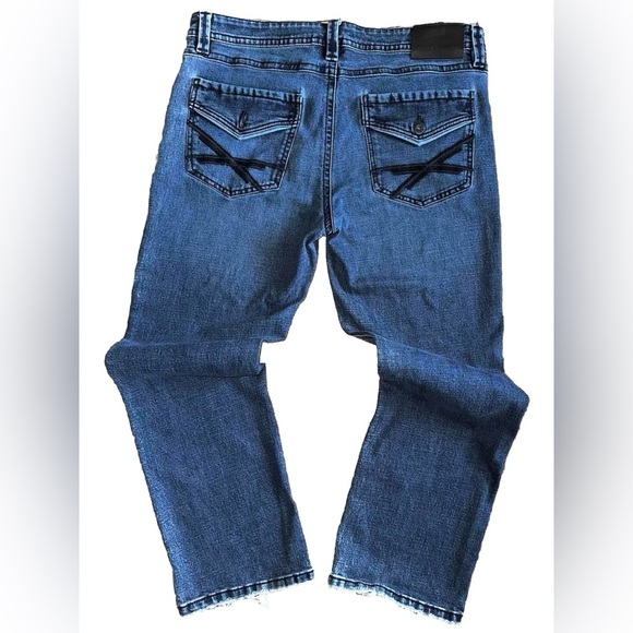Y2K TK Axel Dark Wash Embroidered Jeans - Picture 1 of 7
